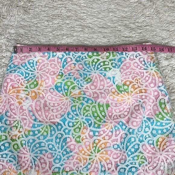 Lilly Pulitzer Tate Floral Sailsbury Short Skirt Resort Lace Summer Vacation - Picture 7 of 8